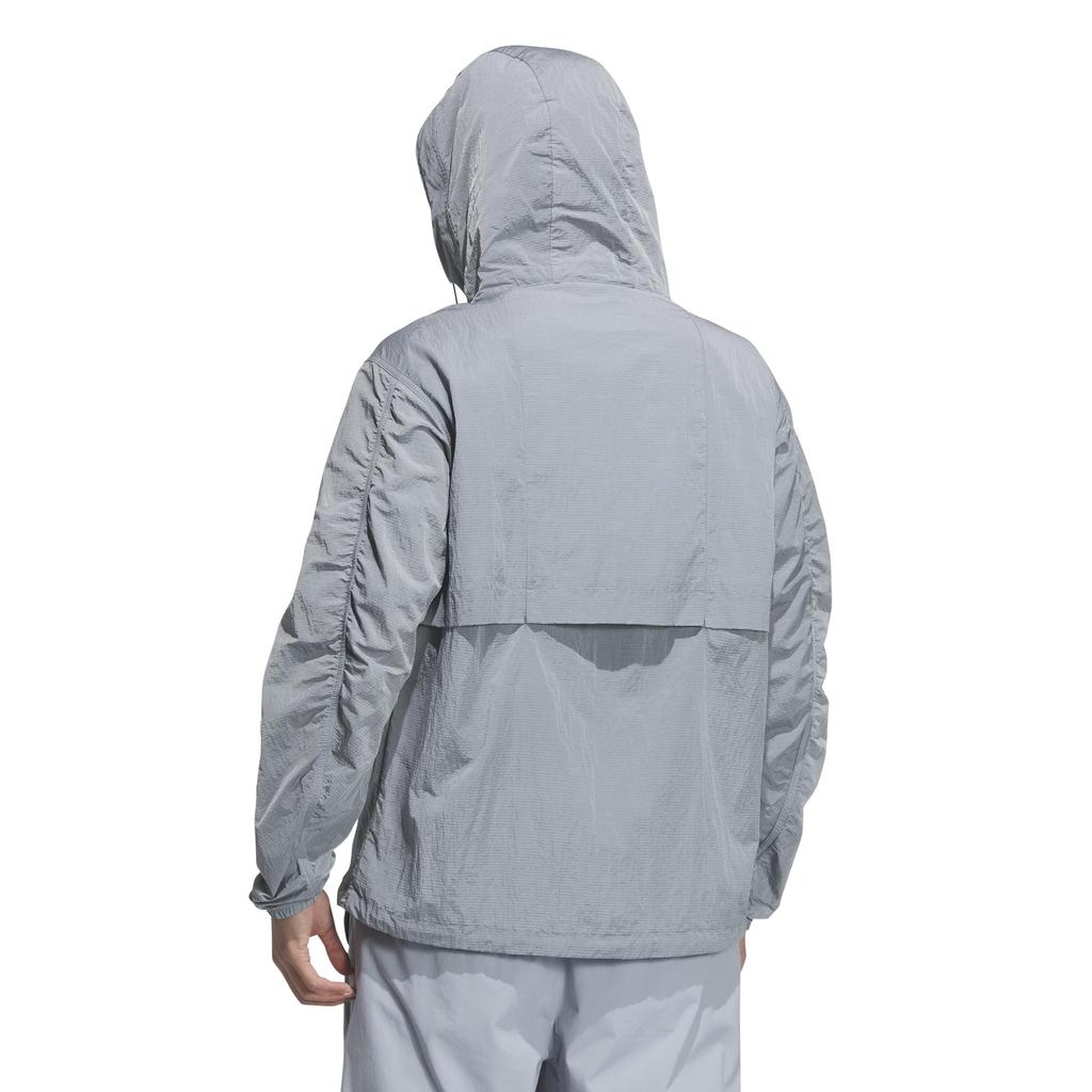Adidas City Escape Loose Fit Shiny Crinkle Ripstop Hooded Jacket KQD44 Halo Silver Men's (JM2046) J/L