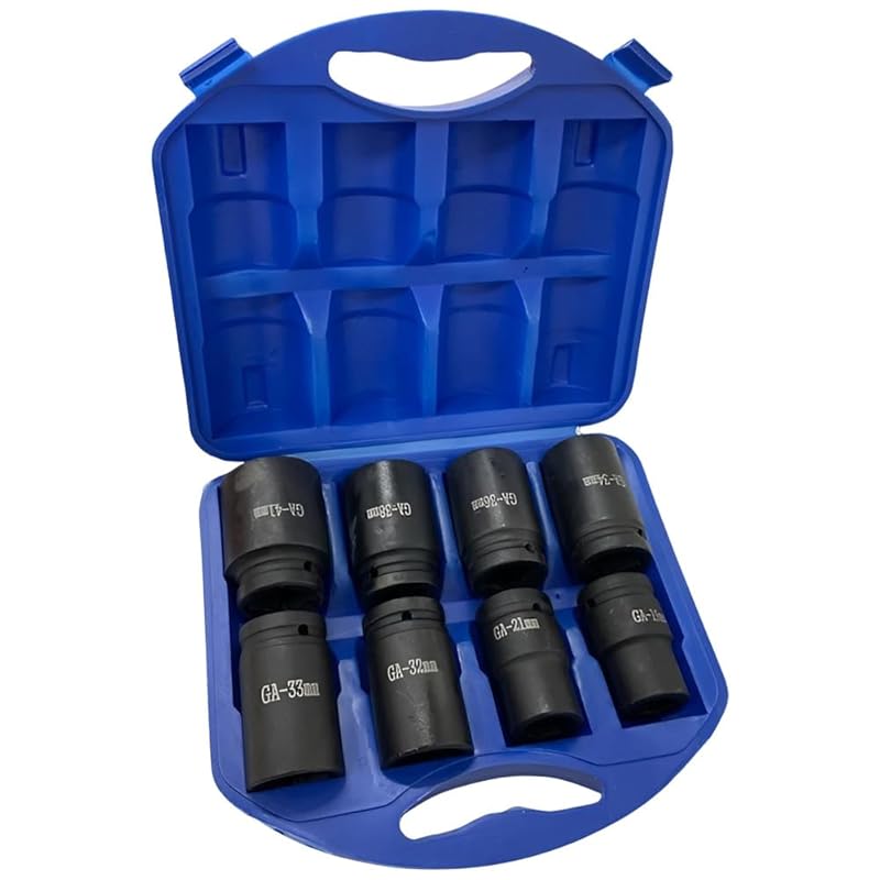 UPstore Große Druckluft-Schlagnüsse 8-teiliges Set Schlagnüsse Schlagschrauber 1 Zoll Vierkant (25.4mm) Schienenbus großes Fahrzeug 41mm 38mm 36mm 34mm 33mm 32mm