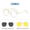 Men's Metal Prescription Glasses Minus -0.5 -1 -125 -3.5 Clip On Magnetic Polarized Sunglasses Anti Blue Light Computer Eyewear