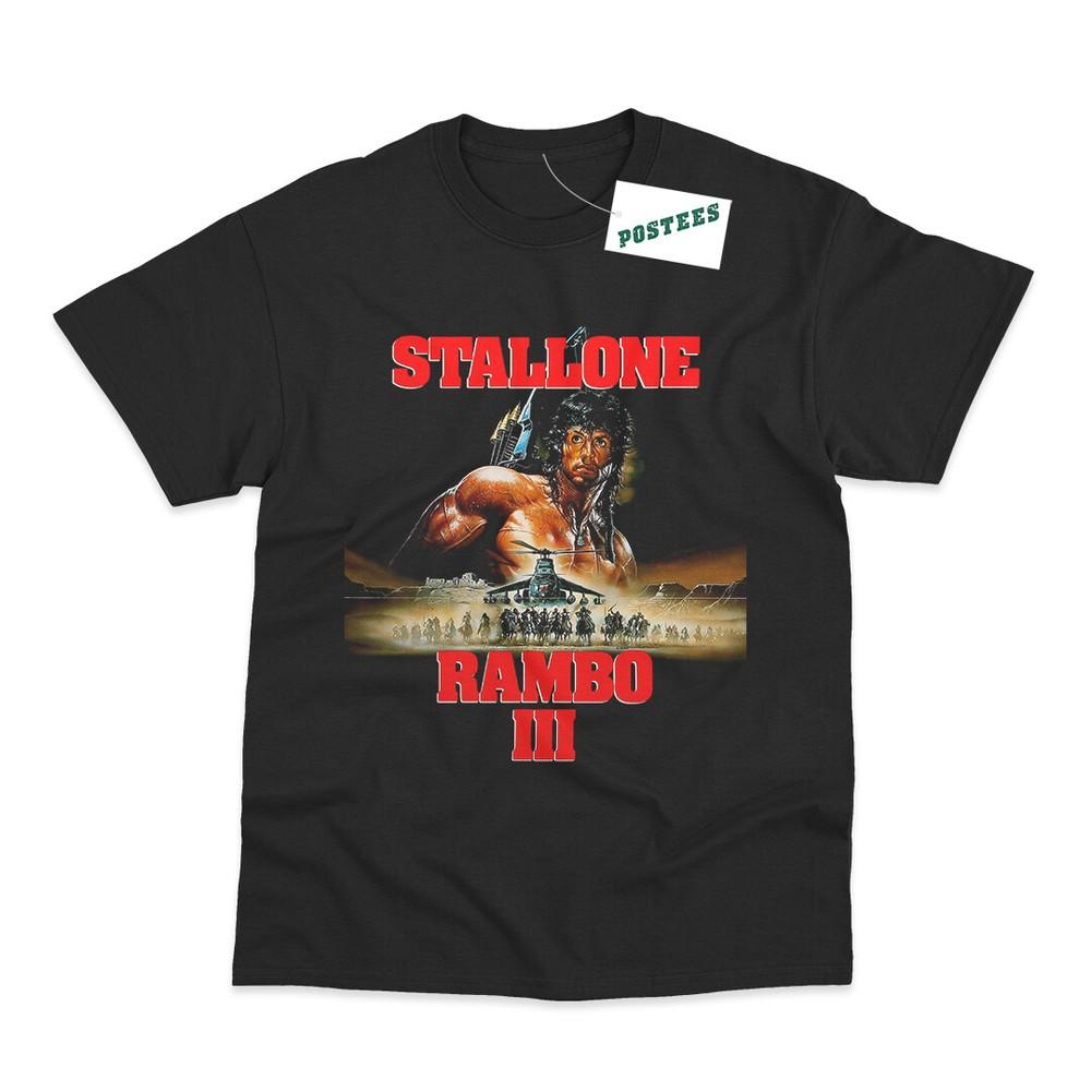 Retro Movie Poster Inspired By Rambo III DTG Printed TShirt Unisex T-Shirt S