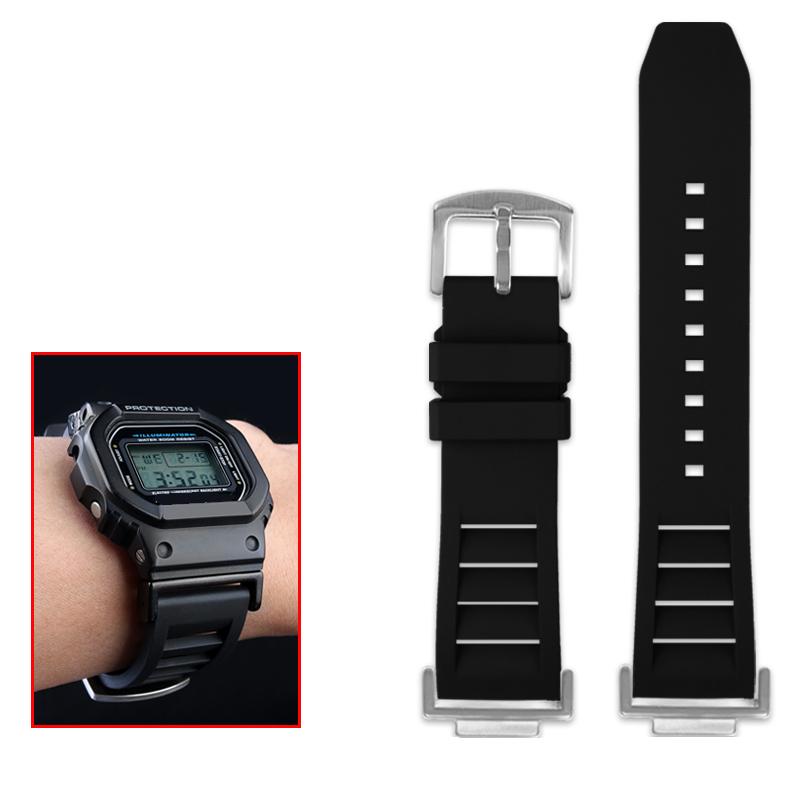 Classic Modified High Quality Fluororubber Watchband For Casio DW5600 DW-5600 GW-B5600 GW-M5610 GA 110 100 120 GA2100 Series Waterproof