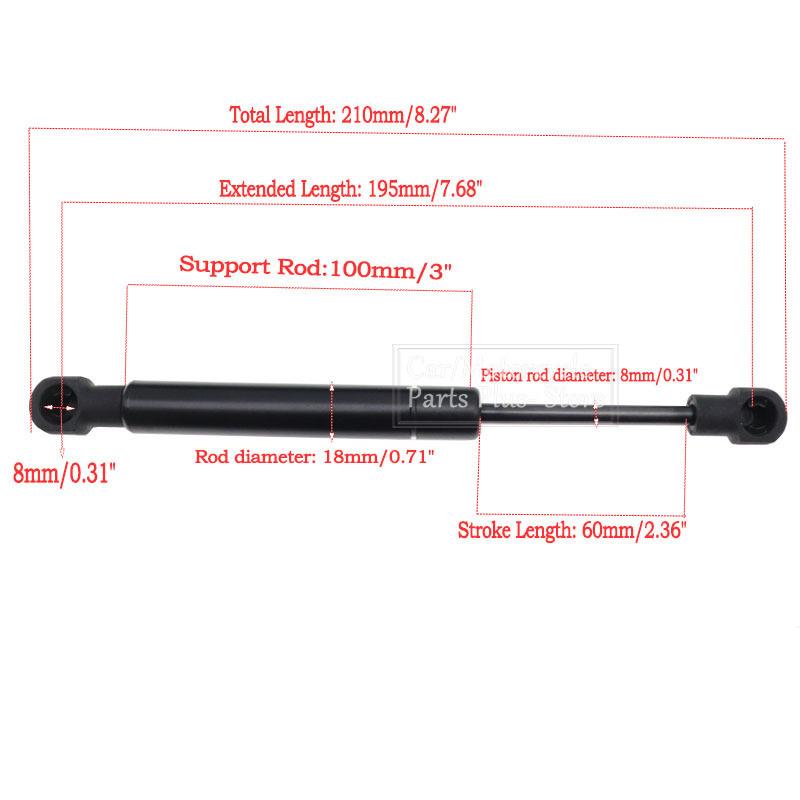 2pcs 200/250/320/380N 195mm 8mm Car Gas Strut Bars Gas Spring Hood Support Rod Shock Lift for RV Bed Window Bus Caravans