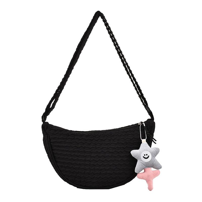 New Sweet and Cute Canvas Bag Trendy Simple Dumpling Bag Student Bag Versatile Bag