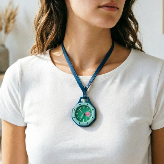 Orologio da tasca ottagonale colorato, Orologio analogico al quarzo meccanico, Orologio da tasca con cassa traforata con cinturino in ecopelle per uomo donna