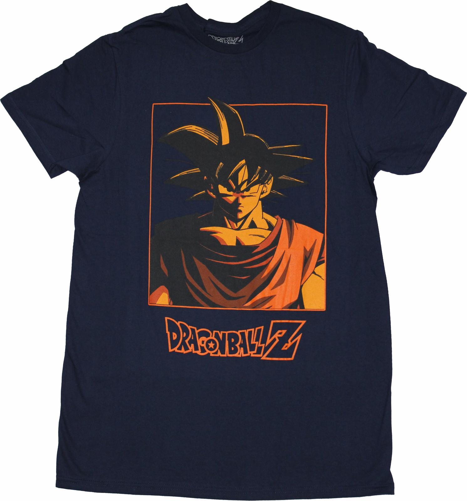 Dragon Ball Z Super New Adult T-Shirt - Goku Orange Box Stance Over Logo M