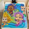 Bubble Guppies  Print Flannel Blanket, High Quality Comfortable for All Seasons, Home Decor, Warmth and Comfort
