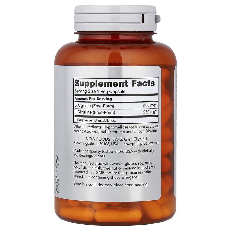 Sports, Arginine & Citrulline, 120 Veg Capsules