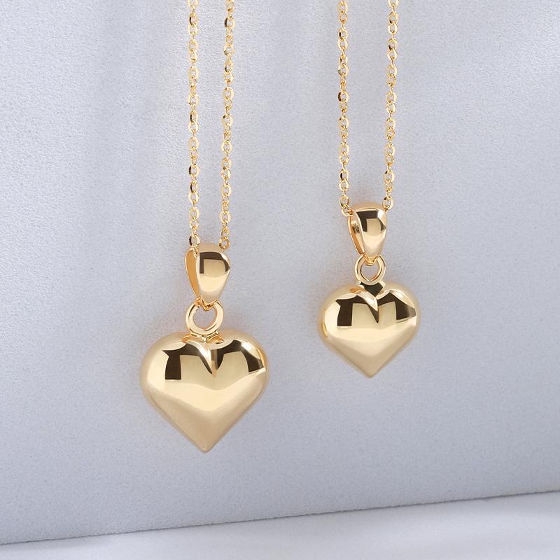 Mcel 14K Plum Chubby Heart Necklace