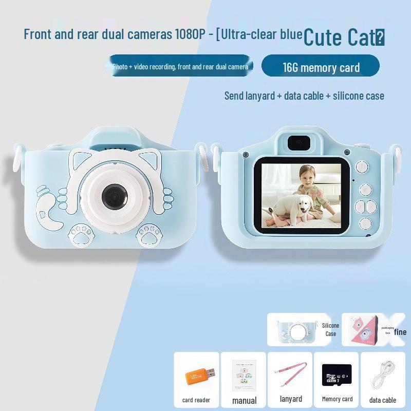 Kids' HD Camera: Dual-Lens Mini Digital Video Recorder, Perfect Birthday Gift for Girls - Campus X2-M