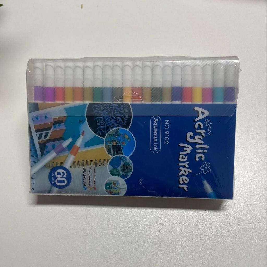 80-Color Acrylic Watercolor Markers Set for Kids - PVC Box with Layerable Graffiti Paintbrushes