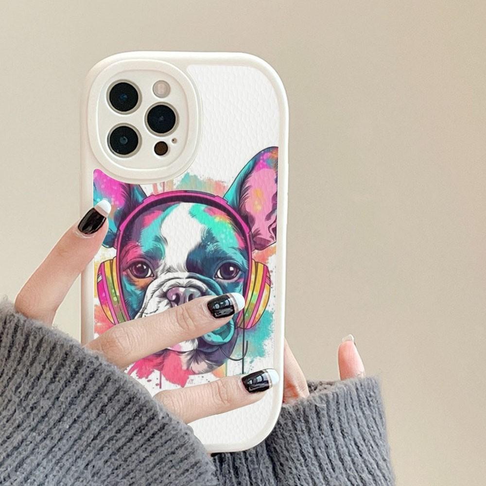 French Bulldog Dog Pug Phone Case Hard Leather For IPhone 16 15 14 13 12 Mini 11 14 Pro Max Xs X Xr 7 8 Plus Fundas