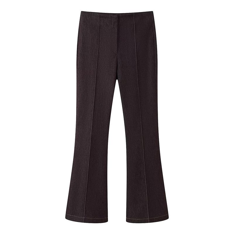 Kaslead New Women Clothes Western Style Contrast Color Inspection Line Short Coat Bootcut Trousers 1478390 1478290