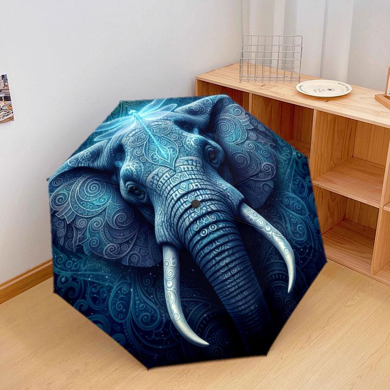 Mayan-styleanimals Pattern Pattern New Style Umbrella, 1 Piece Automatic Folding Umbrella, Portable Travel Umbrella, Outdoor Umbrella, Birthday Gift