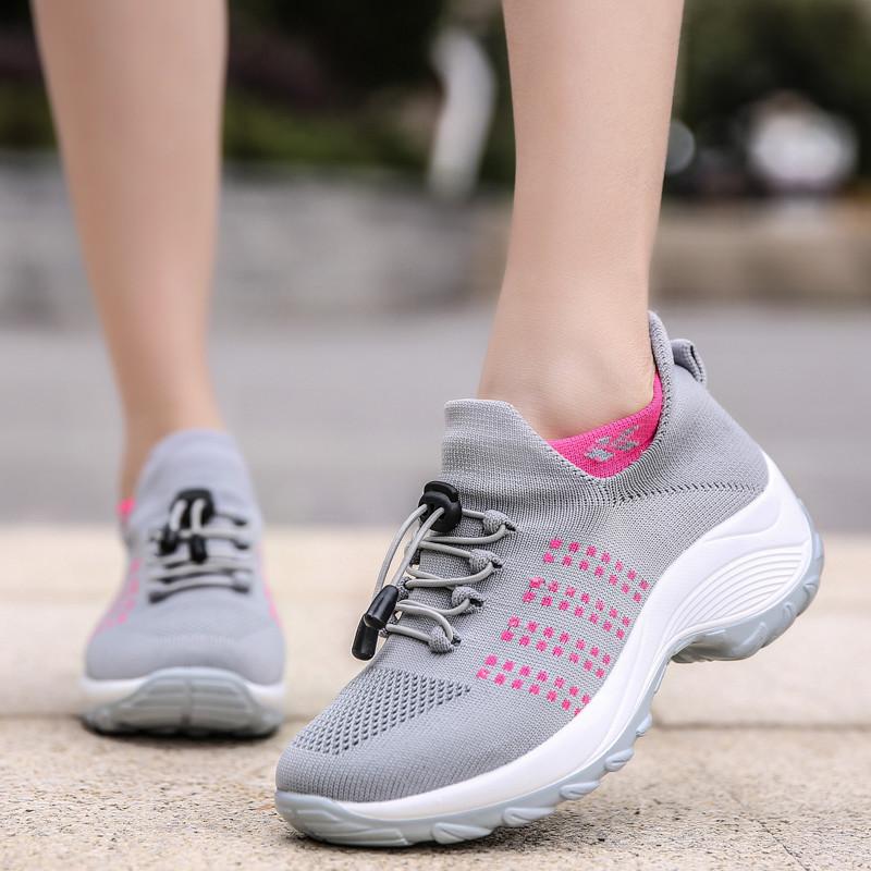 Fashion Shoes for Women Mesh Sneakers Fashion Breathable Vulcanized Shoes Women's Plus Size Socks Running Hiking Light Shoes Casual