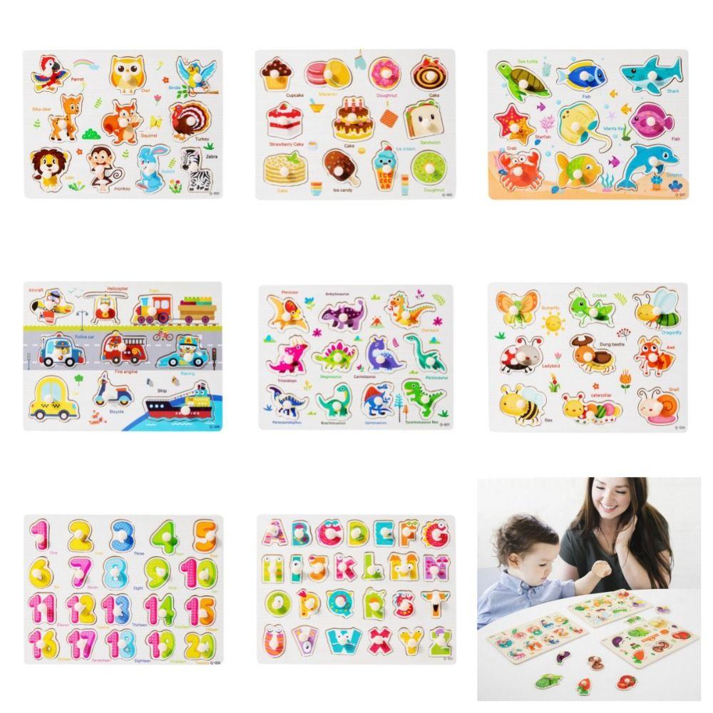 

Буква Животные Фрукты 3D Пазлы Число Деревянные Пазлы Ручные Захват Доски Головоломка Родитель-Ребенок