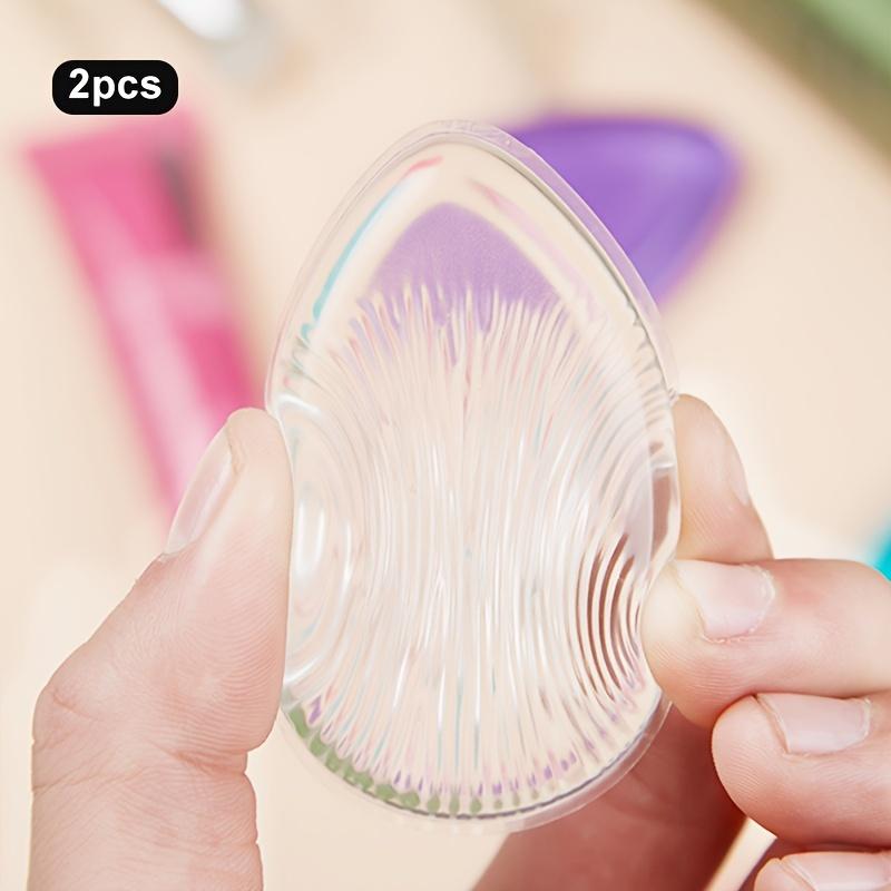 2 Pezzi Spugnetta Makeup in Silicone a Forma di Lacrima - Trasparente, Cipria Makeup in Silicone - Senza Profumo, Lattice Naturale, Riutilizzabile, Strumento di Bellezza