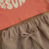 Toddler Baby Pattern Printing Two-pieces Set, Infant Boy 's O-neck Short Sleeve Tops + High Waist Short Pants Set