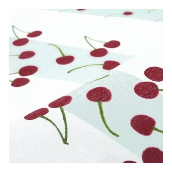 Sen no Anbo Tenugui "Cherry Cherry" - Hand-dyed 100% Cotton, Tokuoka Fabric, Made in Japan (35cm x 100cm) - Refreshing Stripes, Cute Early Summer