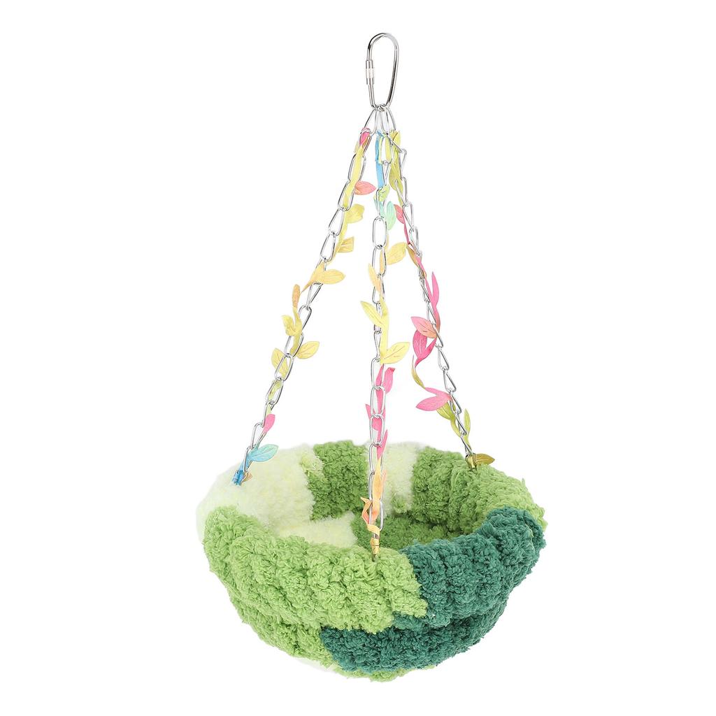 Bird Nest Bed Warm Cozy Soft Plush Enhanced Comfort Cute Look Parrot Breeding Nest Hanging Swing for Home Indoor
