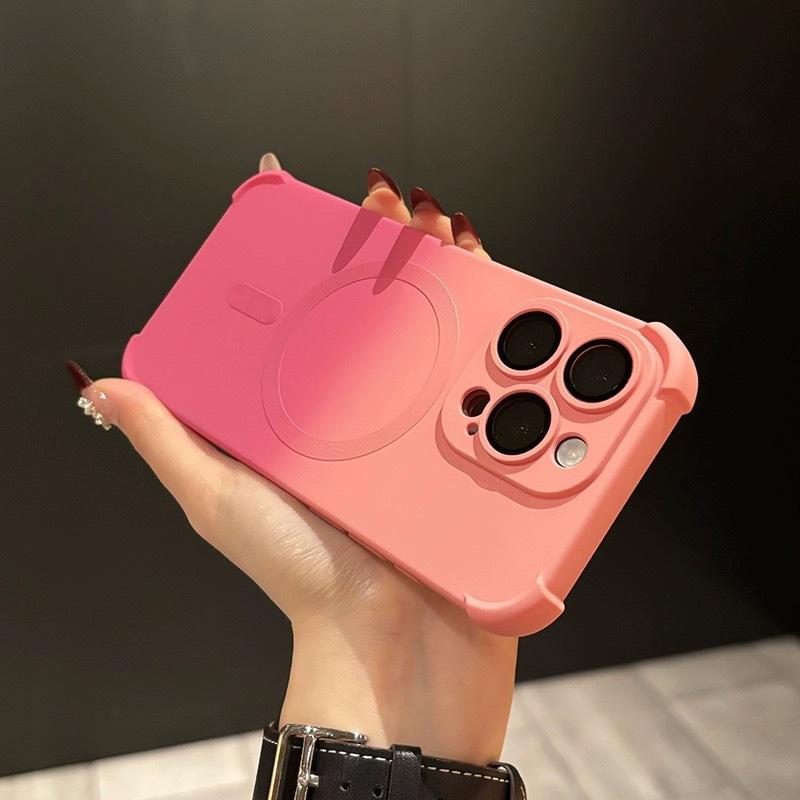 Suitable for Iphone16 Gradient Magnetic Phone Case Four Corner Anti-drop Apple 15ProMax Full Bag Matte Protective Case
