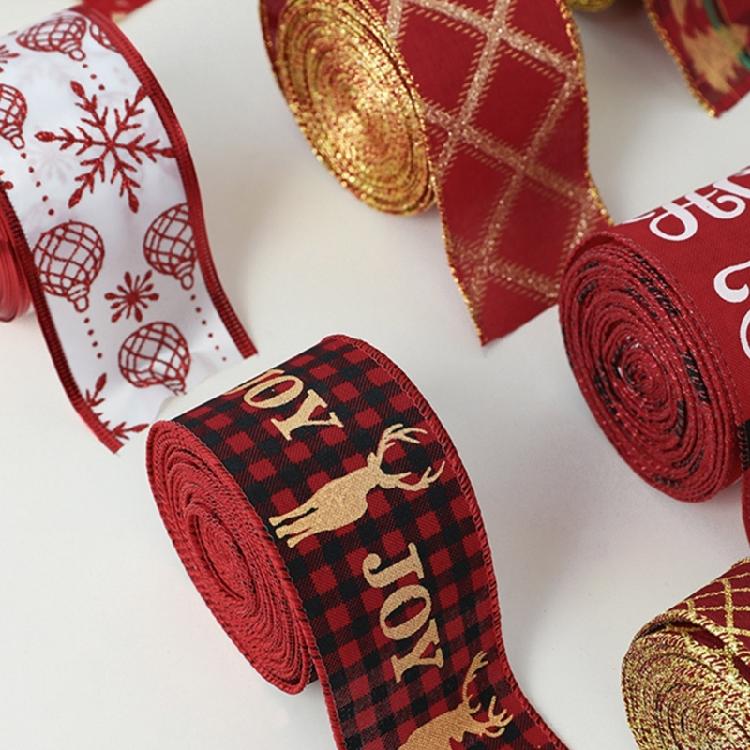 Gift Wrapping Ribbon Wired Edge Ribbon for Wreaths Bows Christmas Decor DIY