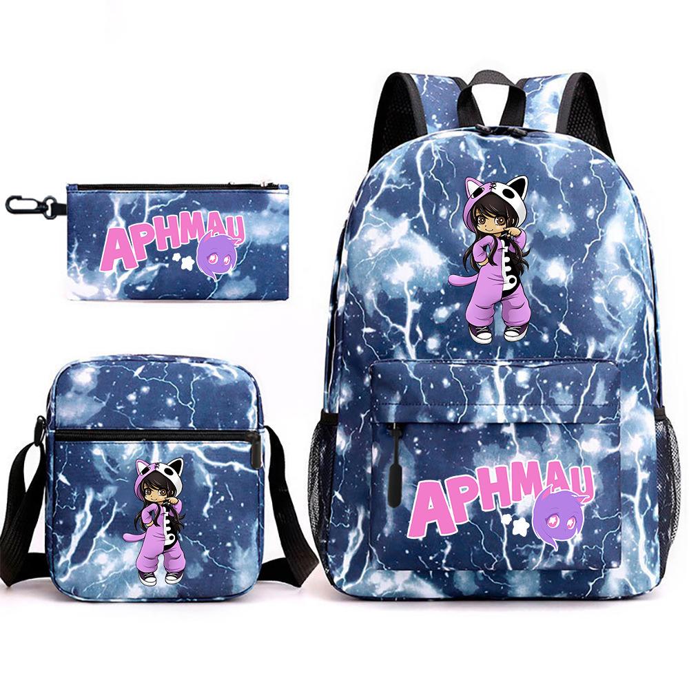 Game Merchandise Aphmau Schooltas Cartoon Rugzak Etui Schoudertas Drie-delige Set Three piece set