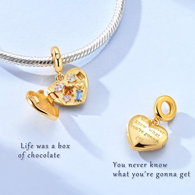 Original 925 Sterling Silber Charm Perle Goldene Serie Zirkon Anhänger Passend für Original Armband Halskette Für Frauen DIY Schmuck Geschenk