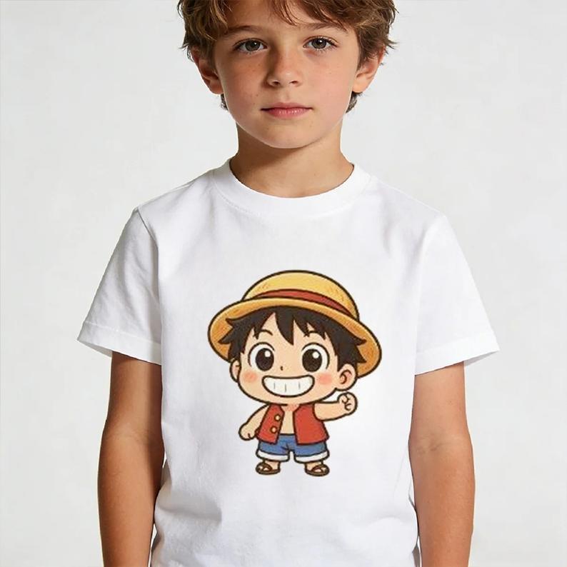 Cute Chibi Character Print Cotton TShirt Men Women Kids Family Clothes 2026 Summer ShortSleeve Casual Tee Tops