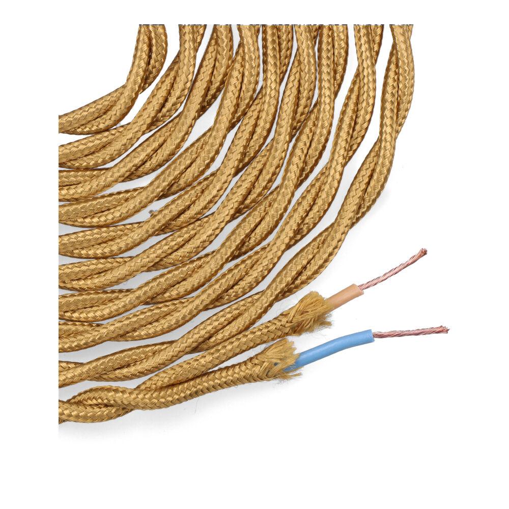 Cavo tessile intrecciato 2x0,75 mm C-45 ORO SCURO 5 m