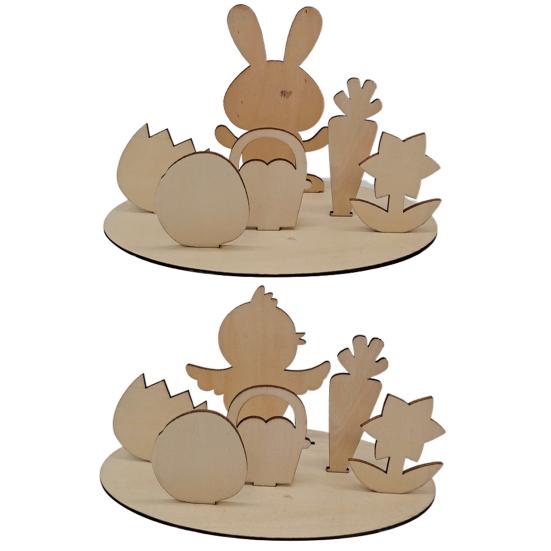 

Фигурка пасхального кролика, стоящая, элегантная, декоративная, из дерева, идеальное ремесло, пасхальная вечеринка, художественный орнамент, подарки для дома, домашнее украшение