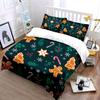 Christmas Gingerbread Print Set Bedding Duvet Cover Set Duvet Cover Pillowcases (1 * Duvet Cover 2 * Pillowcases, Without Duvet Insert)