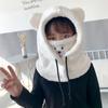 Cartoon Bear Ears Hat Thickened Winter Hats Fashion Integrated Hat Scarf  for Women Girls
