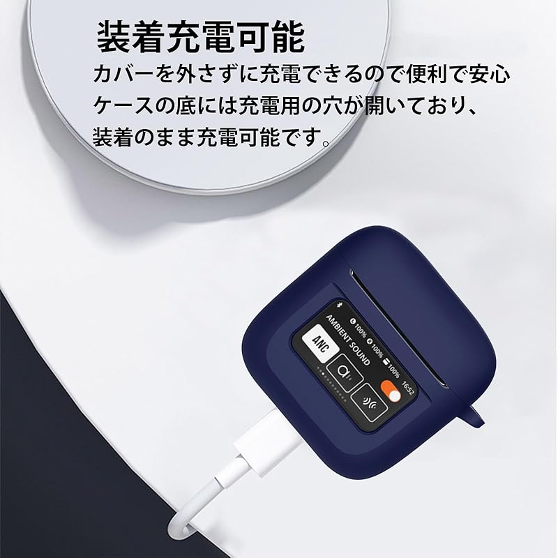 JXRICH For JBL TOUR PRO 2 Case for Cover Fall Prevention Scratch Prevention Silicon Case I Can See the LED Light Can Be Charged While Wearing Full