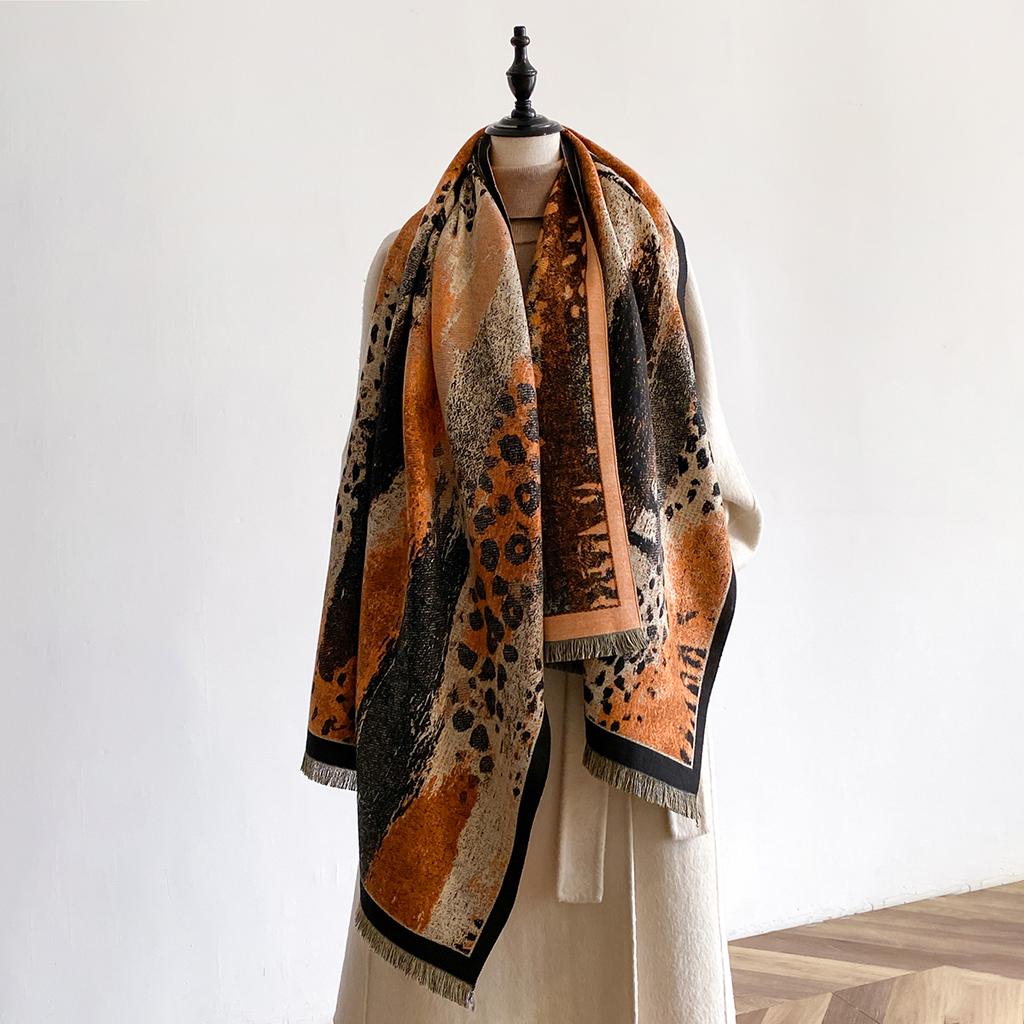 Ladies 2025 Latest Design Winter High Quality Two Sided Jacquard Cashmere Scarves Women Thicken Wrap Shawl Imitation cashmere Sc