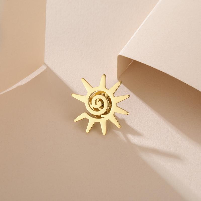 Sun Lapel Pins Women'S Brooch Stainless Steel Suit Badges On Backpack Trendy Jewelry Accessories 2026