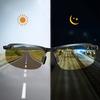 Classic Yellow Glasses Night Vision Goggles, Fashionable Glasses Suitable for Day and Night, PC Material Frame and Lenses