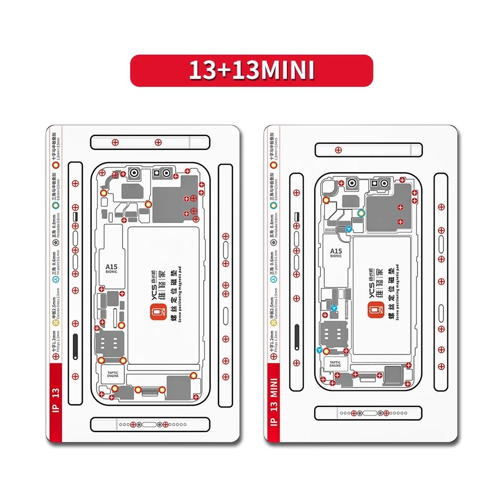 YCS Screw Storage Magnetic Pad For iPhone X XR XS 11 12 13 14 15 16 PRO MAX PLUS MINI Screw Memory Pad Storage Repair Tools