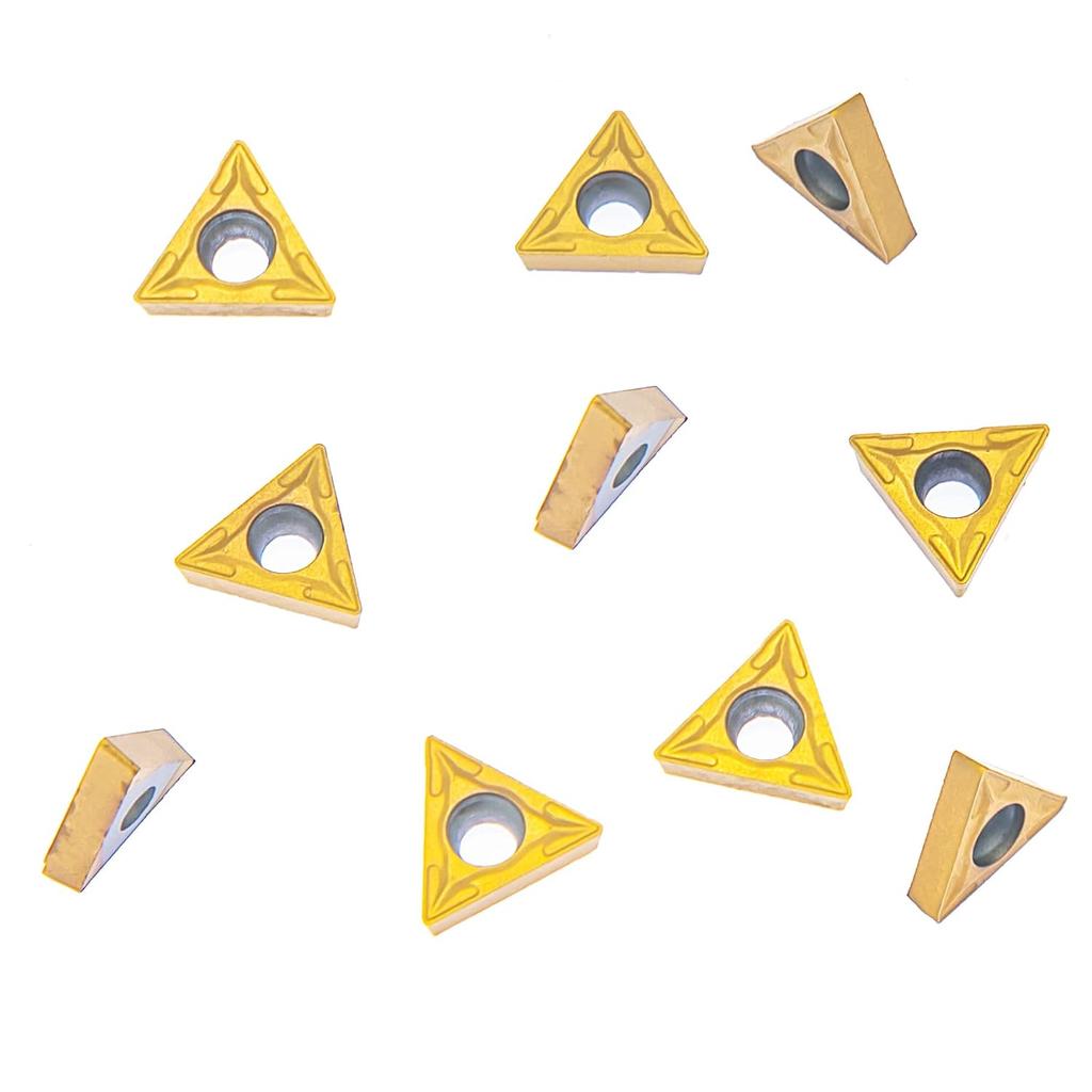 20 Pieces Carbide Turning Inserts TCMT110204 TCMT21.51, TCMT Insert Tain Coated CNC Lathe Inserts for Lathe Turning Tool Holder