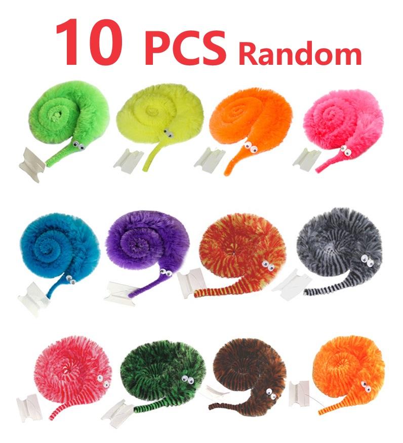 

10PC Cool Stuff Fuzzy Worm Magic Toys Children Magic Tricks Games Mischievous Props Cat Wand Toy Boys And Girls Fun for Birthday