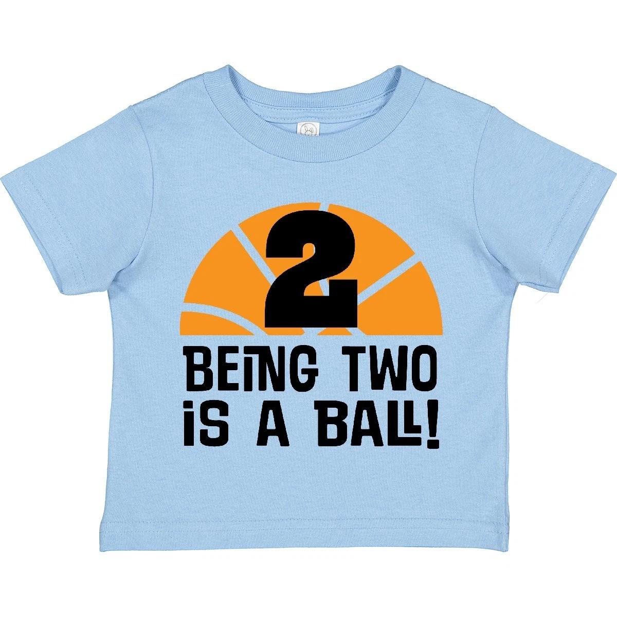 Inktastic 2nd Birthday Basketball Sports Boys Toddler kids boys T-Shirt Second 2 Two Year 100