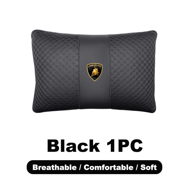 1pcs Car Leather Headrest Seat Lumbar Pillow Auto Accessories For Lamborghini LP570 LP610 Urus LP700 LP770 Gallardo Aventador byu2