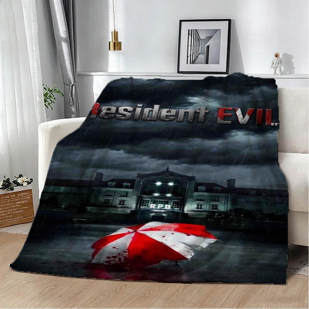 New Game R-Resident The E-Evil 3D Print Flannel Blanket Soft Throw Blanket Art For Home Decor Bedroom Bed Sofa Picnic Fans Gift