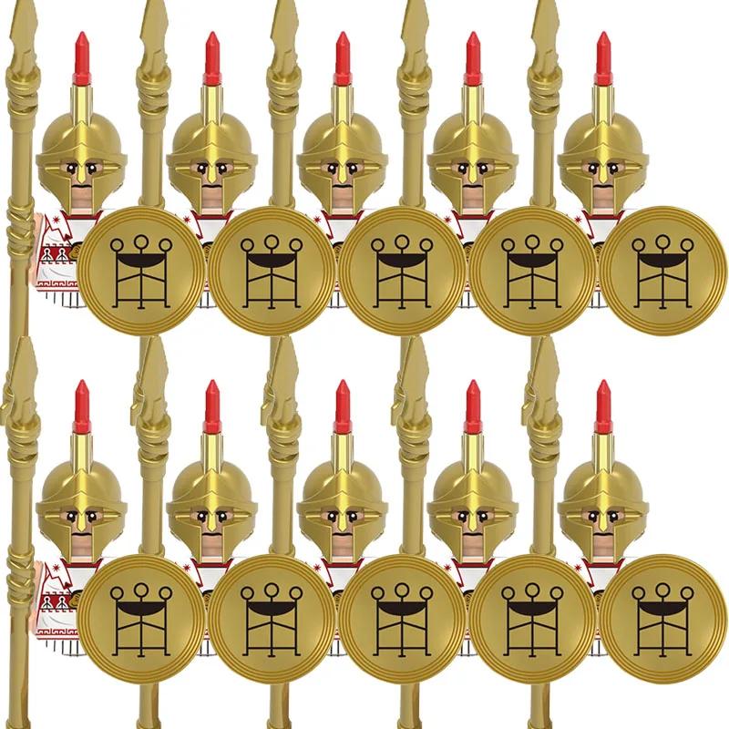 Zabawki dla dzieci Średniowiecze Starożytna Grecja Ciężka piechota Zbrojny rycerz Łucznik Figurki wojskowe Sprzęt bojowy Model Prezenty dla chłopców