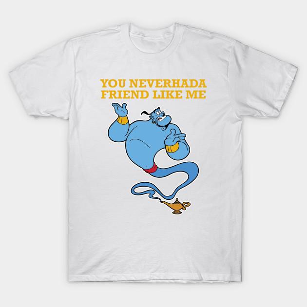 

Men Black Print T-shirt Aladdin Genie No-Cut Transfer Paper Print Cotton Tshirt S белый