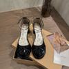Fashion Bow Mary Jane Baotou Sandals Women 2025 Summer New Outside Wear Fairy Skirt Fashion Block Heel High Heels