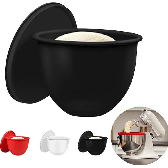 Кухонная силиконовая вставка для миски миксера с крышкой в комплекте, насадка для миксера, вкладыш, аксессуары для планетарного миксера, вкладыш для 5-литрового планетарного миксера чёрный
