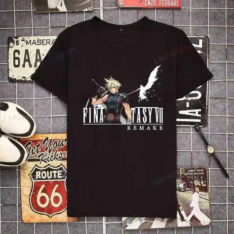 Cloud Strife Final Fantasy T Shirt Black Cloud Vii Ff7 Video Game Tops New Game Shirts Short Sleeve Unisex Graphic T Shirts