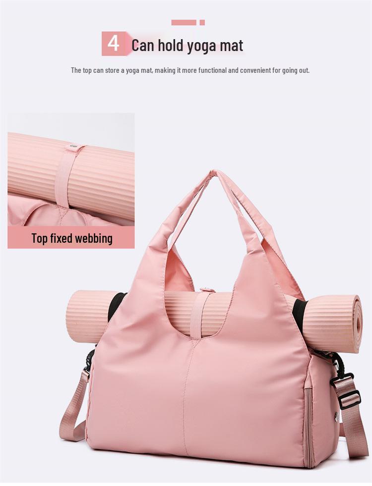 Lightweight Multifunctional Gym Bag with Logo Print, Large Capacity, Shoe Compartment, Perfect for Travel & Yoga.