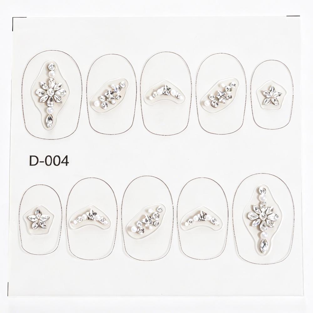 Redanco Luxury Rhinestone Nail Art: Mosaic Zirconium Stars & Full Rhinestone Stickers D-004