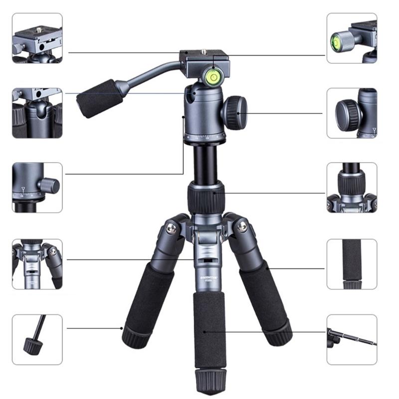 Mini Tripod 20Inch for DSLR Camera and Video Camcorder Aluminum Alloy Desktop Tripod with 360 Degree Rotation Head